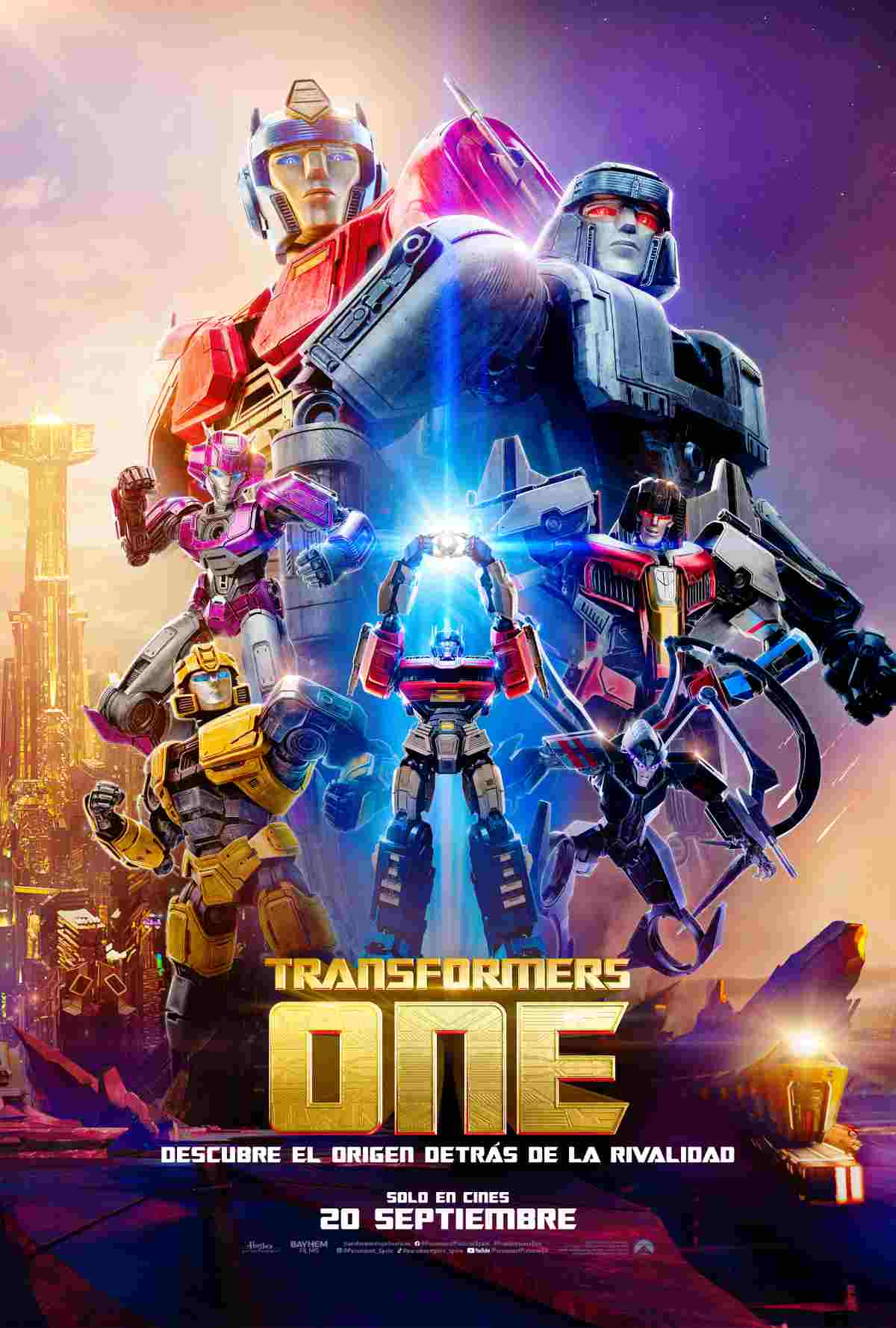 Ficha, tráiler y póster de Transformers One