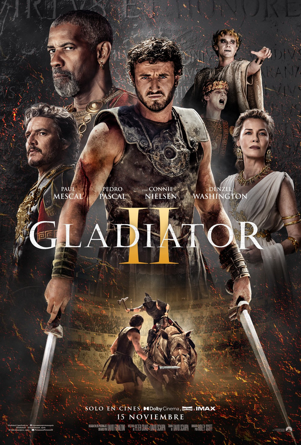 Ficha, tráiler y póster de Gladiator II